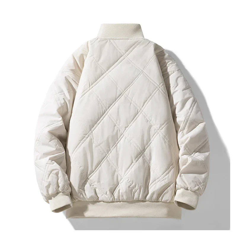 Noah Vintage Diamond Quilted Bomber Jacket | Sherpa-Lined Snap Jacket - Image 8