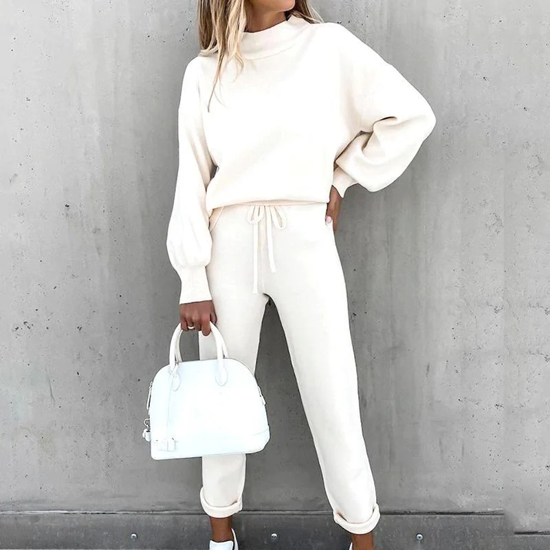 Qaria Loungewear Set | Women's Autumn Relaxed Knit Tracksuit - Image 2
