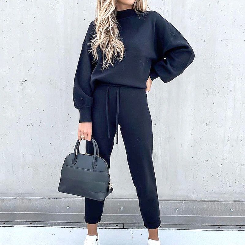 Qaria Loungewear Set | Women's Autumn Relaxed Knit Tracksuit - Image 4