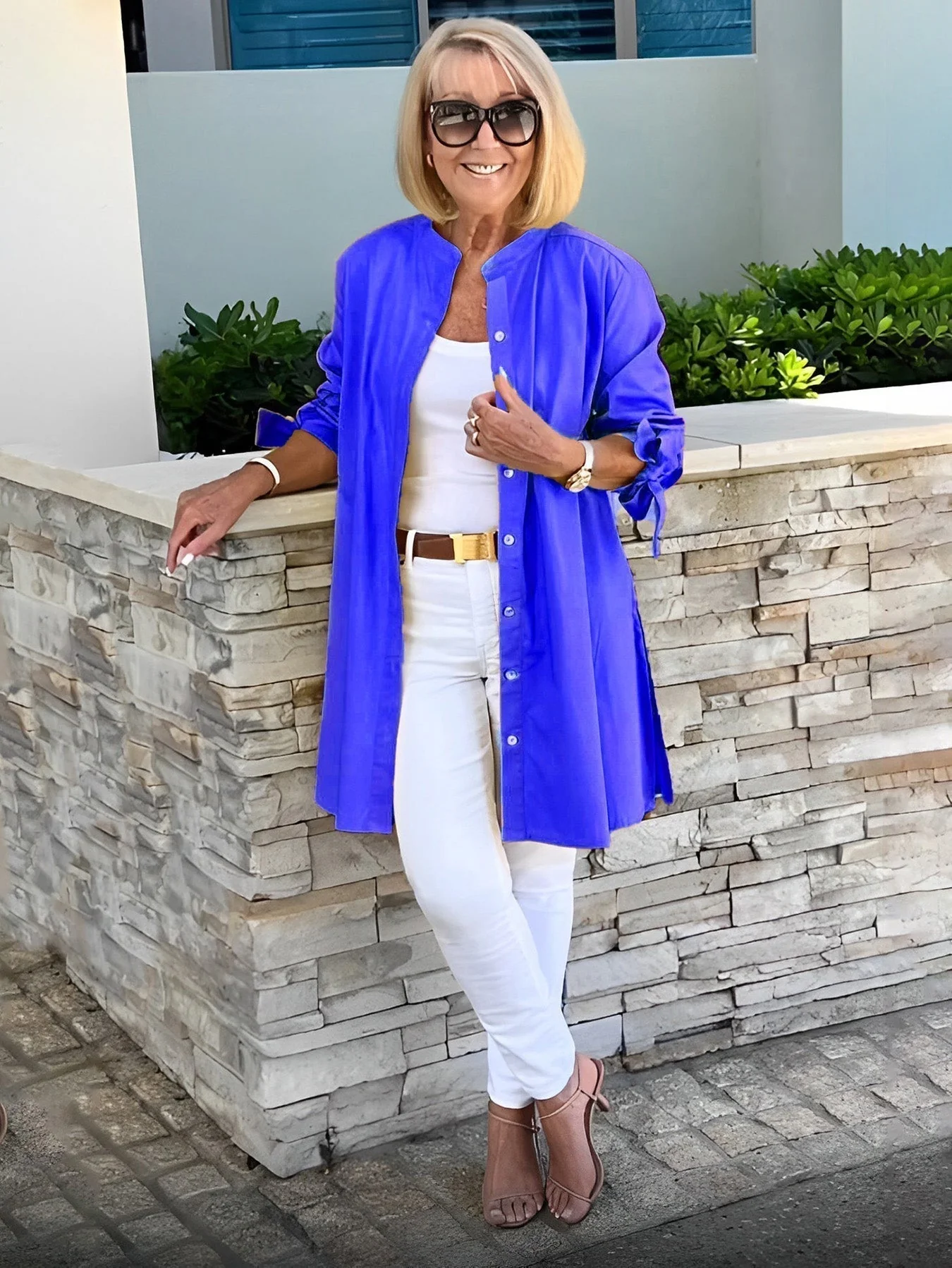 Qavina Shirt | Women's Spring Longline Button-Down Shirt - Image 10