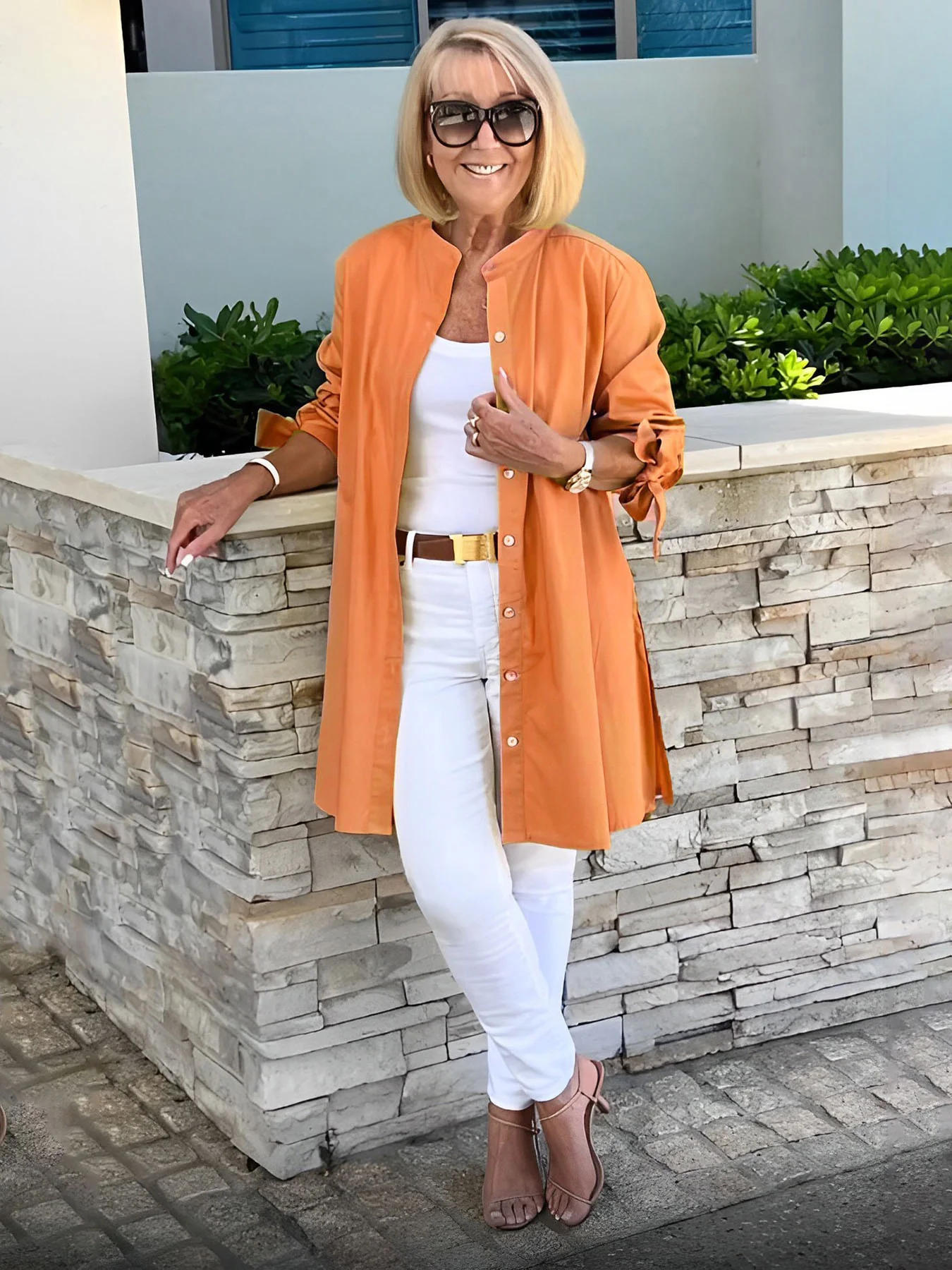 Qavina Shirt | Women's Spring Longline Button-Down Shirt - Image 12