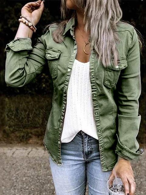 Qavira Jacket | Women's Autumn Button-Up Denim Shirt - Image 3