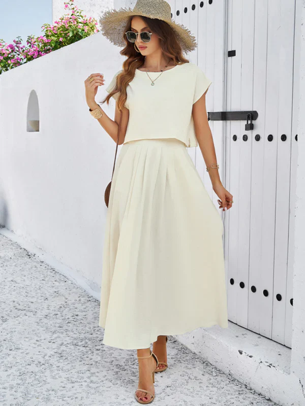 Qoma Set | Cap Sleeve Top and Flowy Skirt Set - Image 10