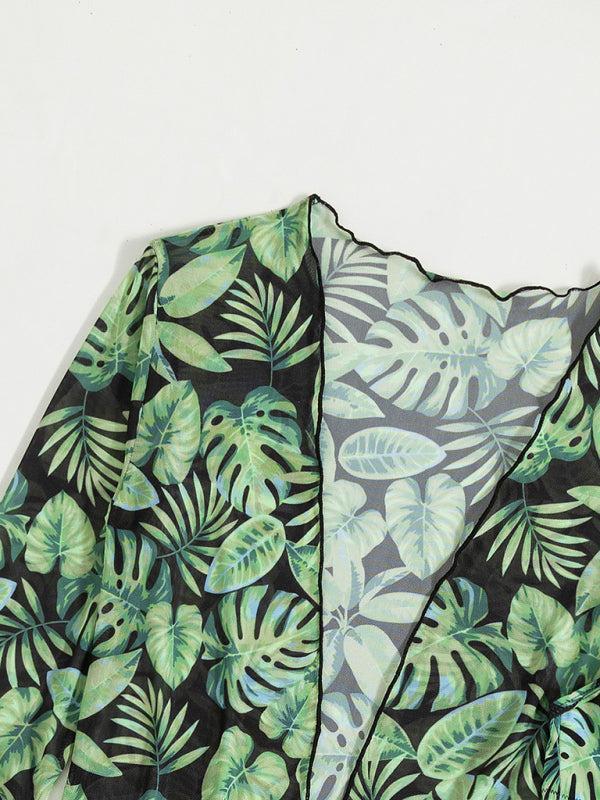 Quindolyn Bikini Set | Tropical Print 3-Piece with Wrap Cover-Up - Image 3