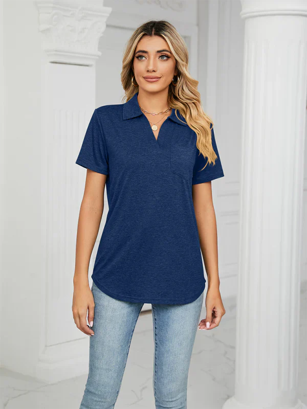 Quinleigh Polo | Solid Short Sleeve Collar Tee - Image 9
