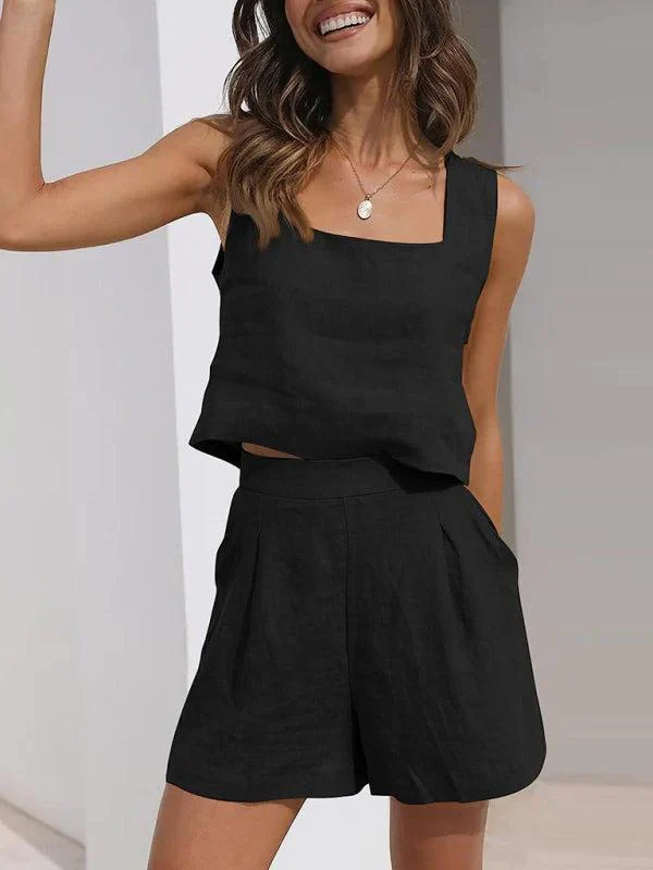 Qynessa Set | Cotton-Linen Top & Shorts - Image 4