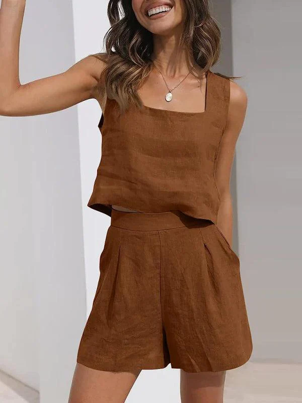 Qynessa Set | Cotton-Linen Top & Shorts - Image 6