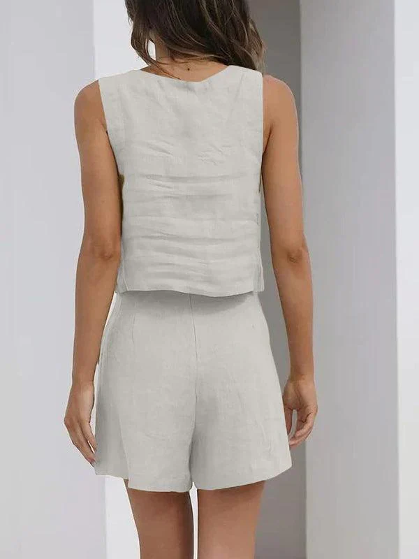 Qynessa Set | Cotton-Linen Top & Shorts - Image 8