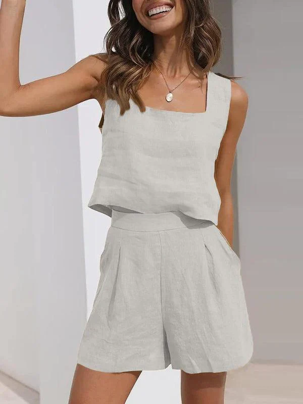 Qynessa Set | Cotton-Linen Top & Shorts - Image 9