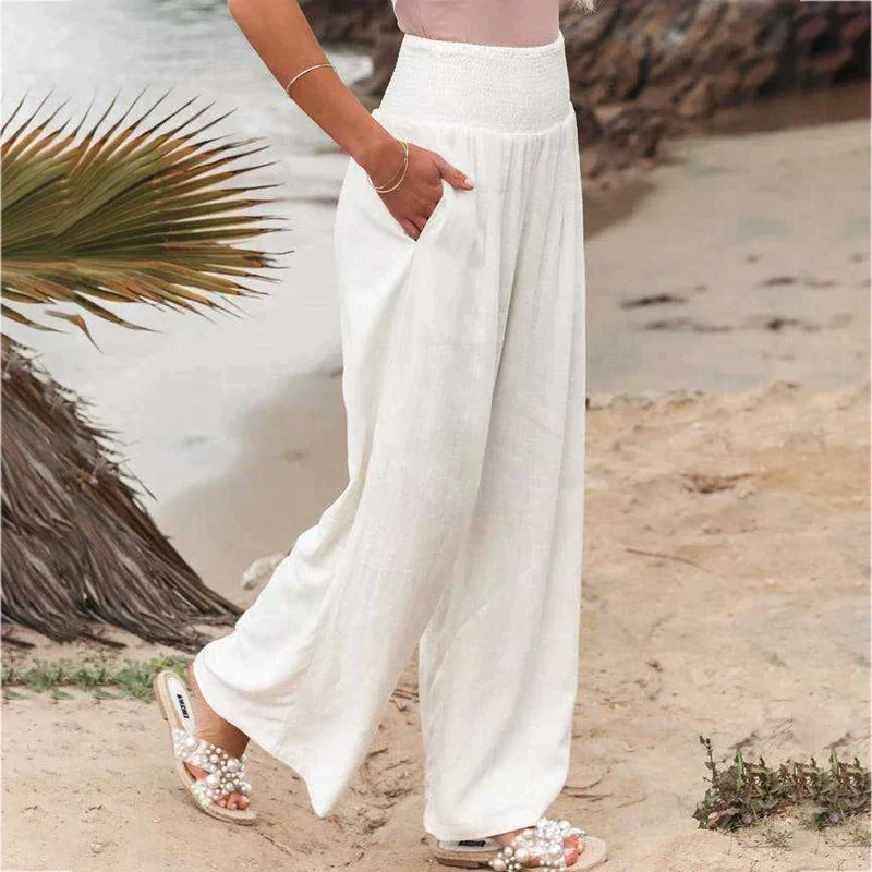 Reina Trousers | Women's Linen Wide Leg Trousers - Image 4