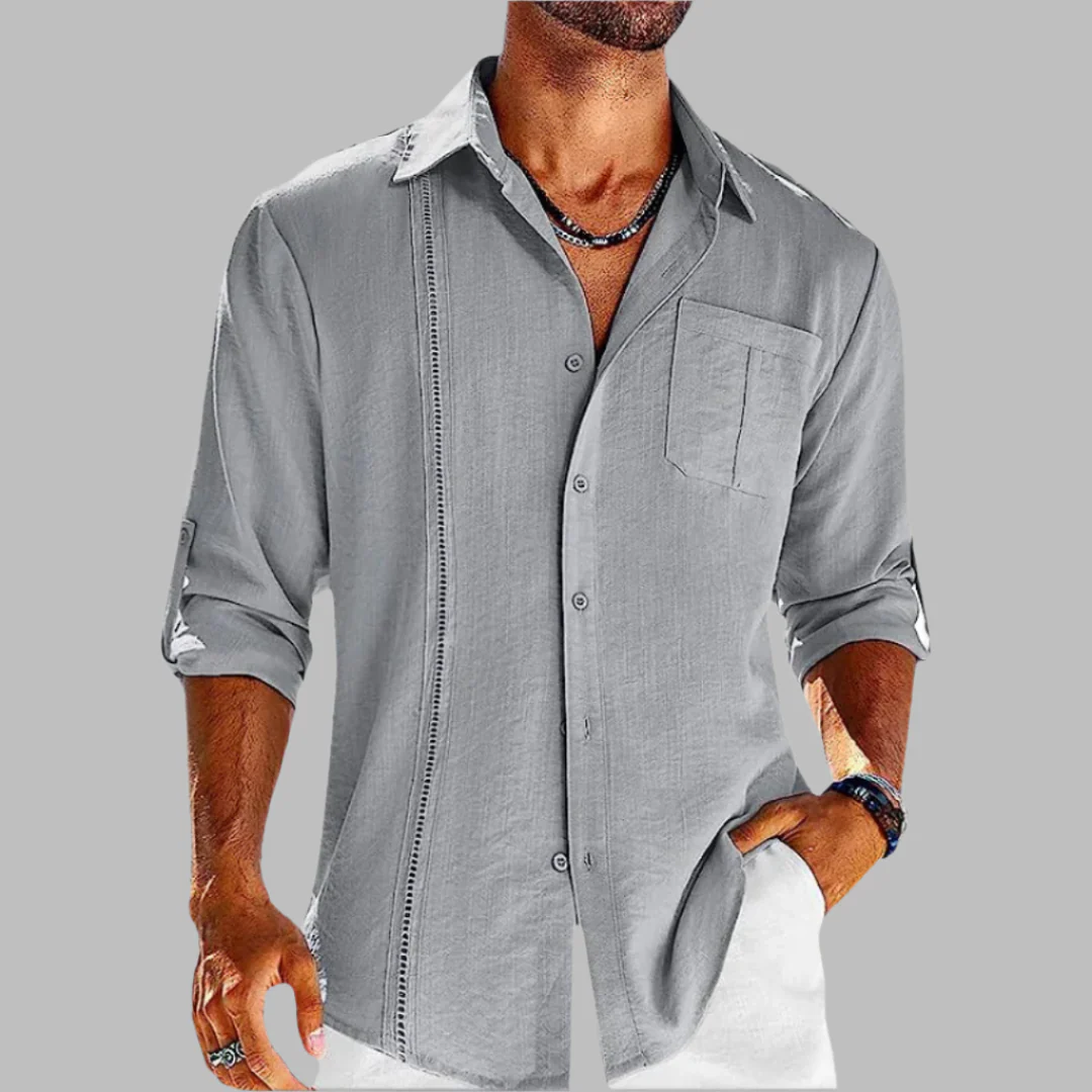 Riemer Shirt | Men's Casual Long Sleeve Linen Shirt - Image 2