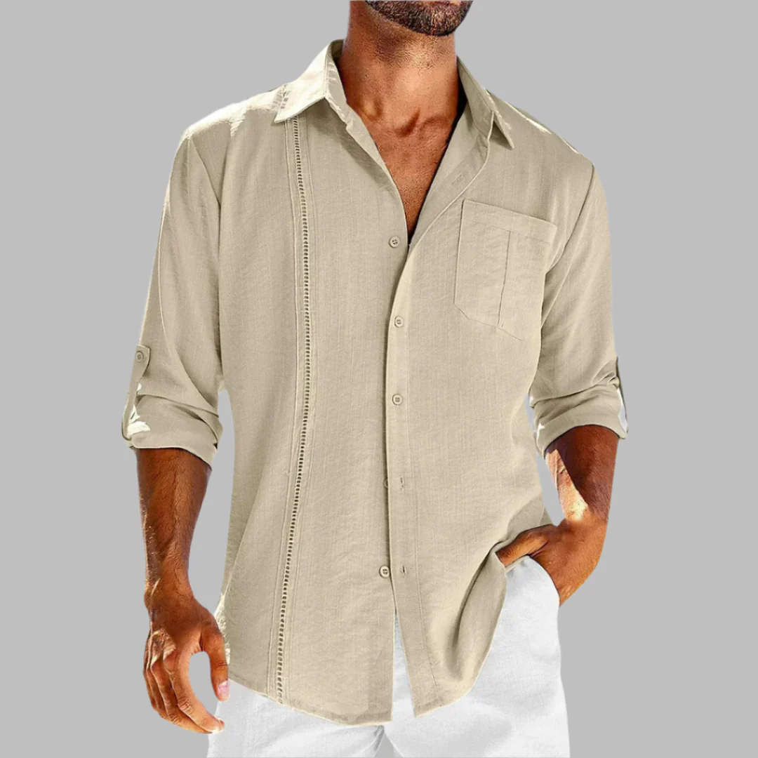 Riemer Shirt | Men's Casual Long Sleeve Linen Shirt - Image 3