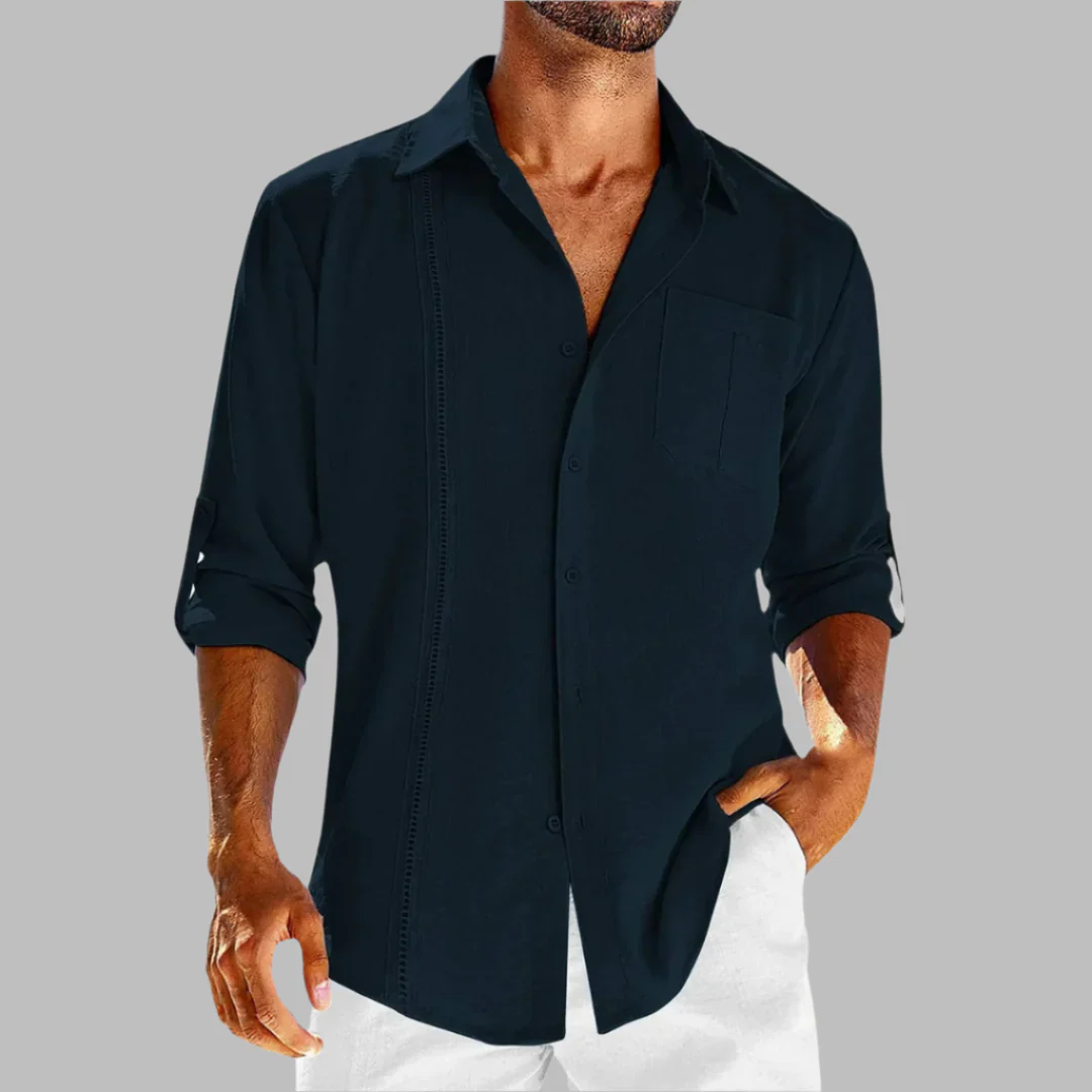 Riemer Shirt | Men's Casual Long Sleeve Linen Shirt - Image 6