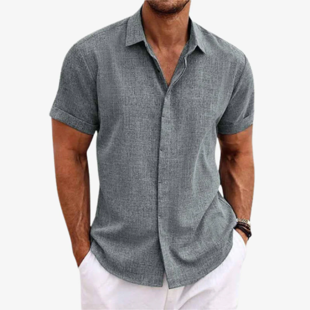 Rik Shirt | Men's Short Sleeve Linen Button-Up Shirt - Image 3
