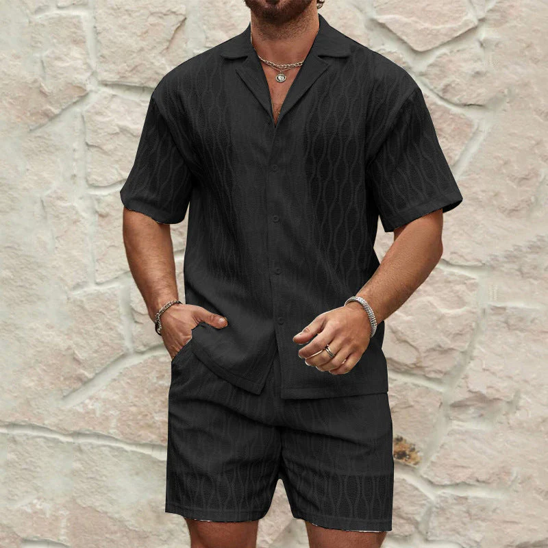Roderick Set | Men's Cotton Two-Piece Set Shirt and Shorts - Image 3