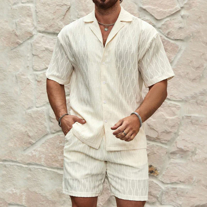 Roderick Set | Men's Cotton Two-Piece Set Shirt and Shorts - Image 4
