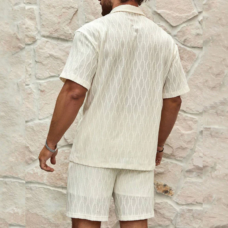Roderick Set | Men's Cotton Two-Piece Set Shirt and Shorts - Image 5