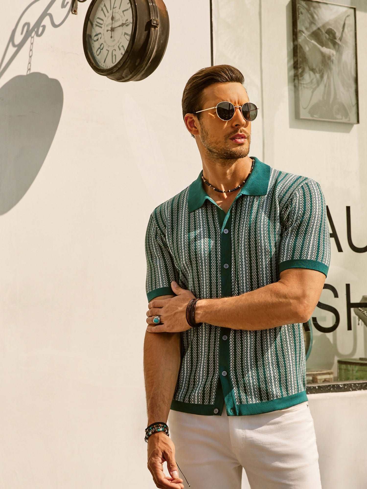 Roderik Shirt | Men's Retro Stripe Button Down Polo Shirt - Image 5
