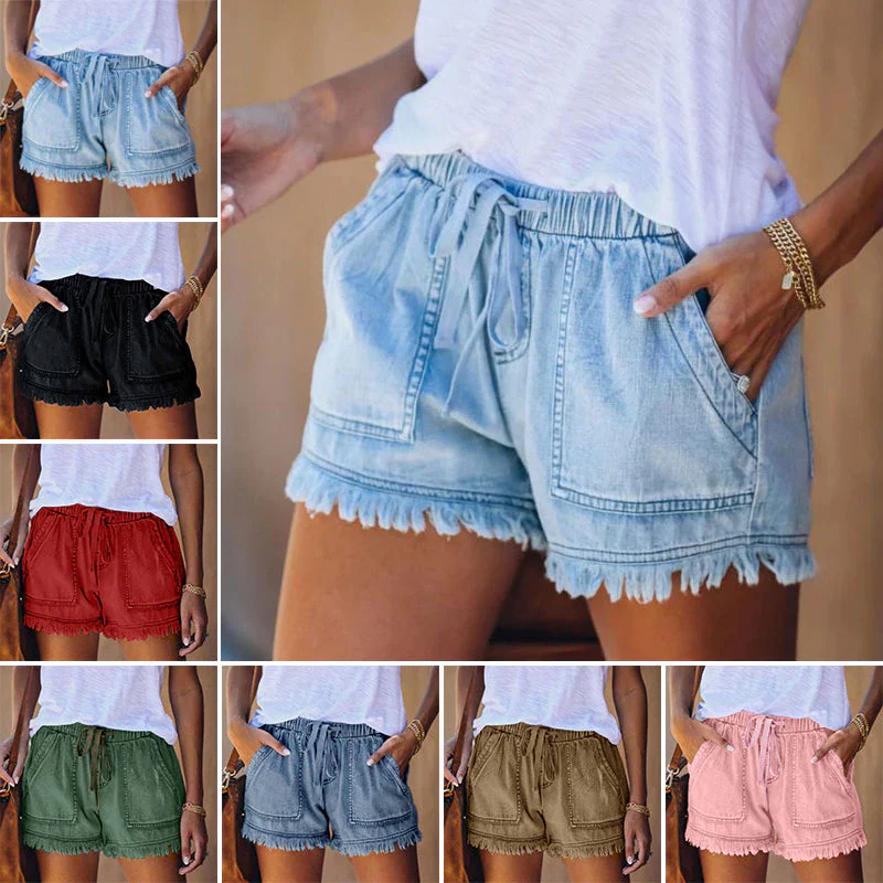 Roeline Shorts | Women's Stretch Denim Shorts - Image 7