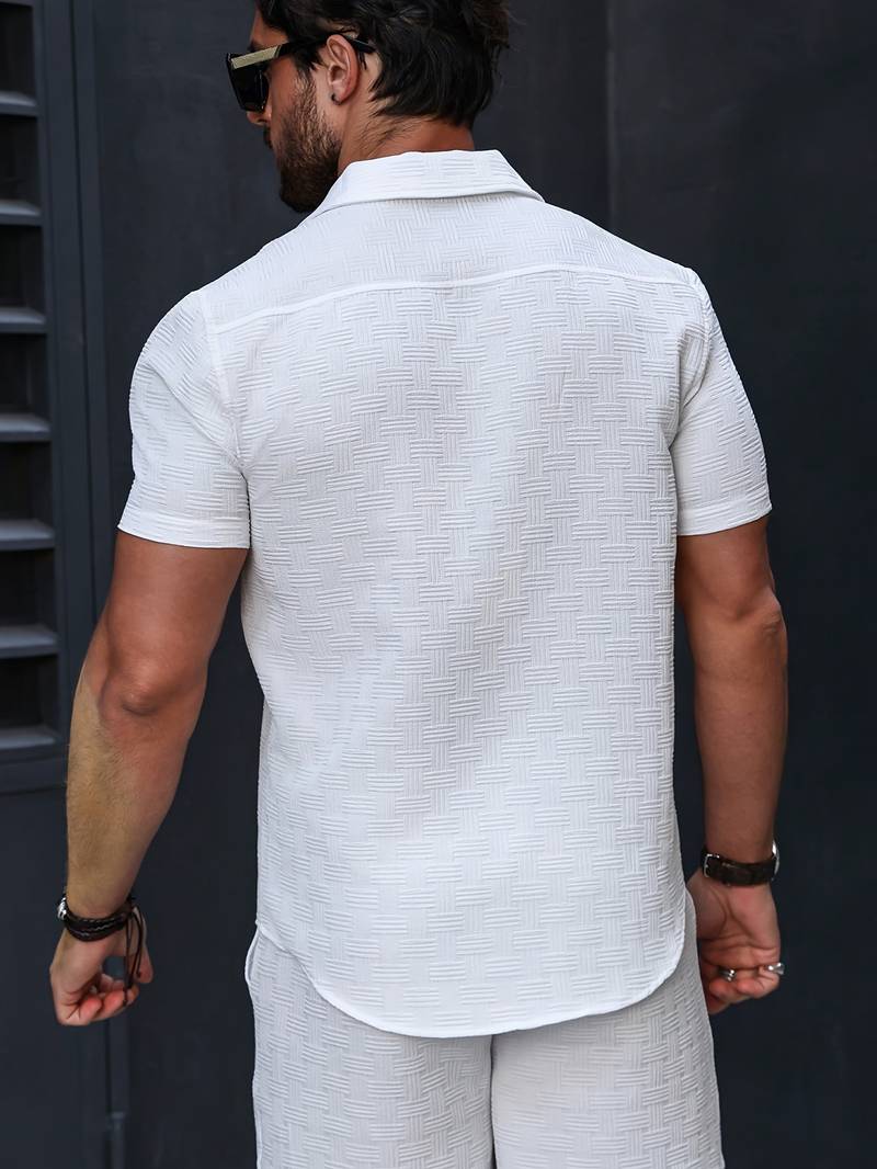 Rommert Set | Men's Classic Casual Fit Shirt and Short Set - Image 6