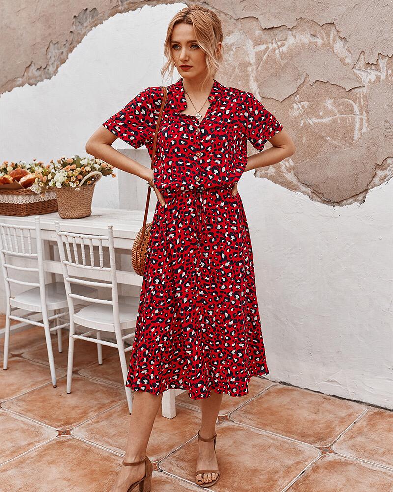 Rosalie Dress | Leopard Pattern Summer Midi Dress - Image 8