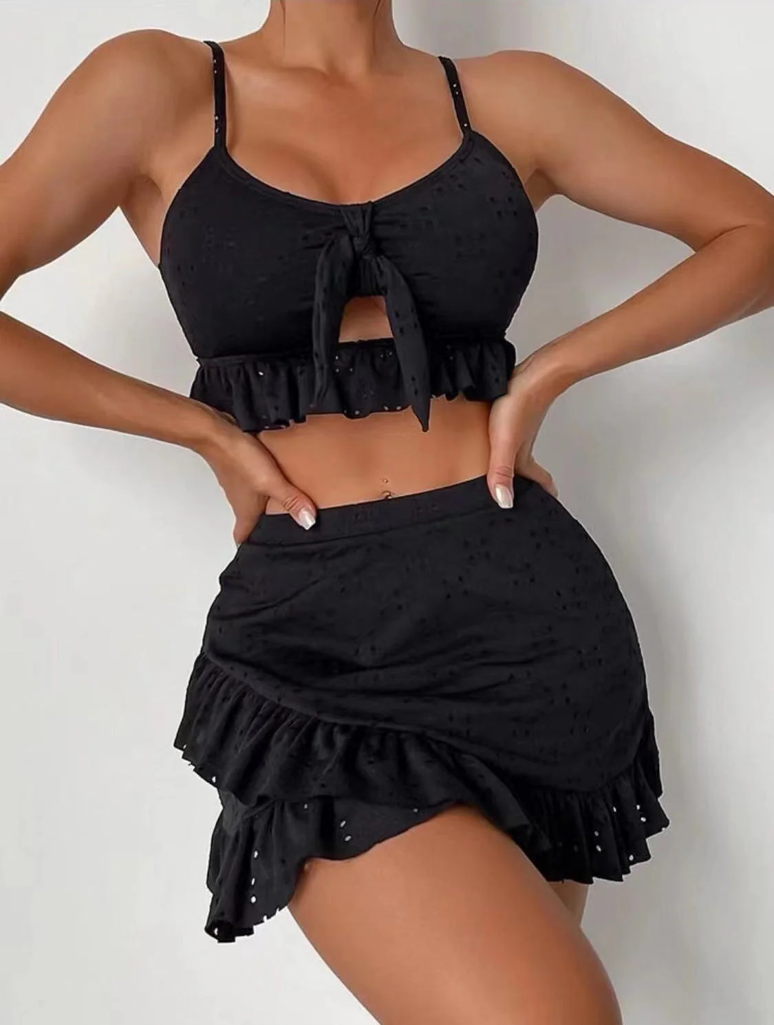 Saida Swim Set | Stylish 3-Piece Ruffle Swim Set - Image 2