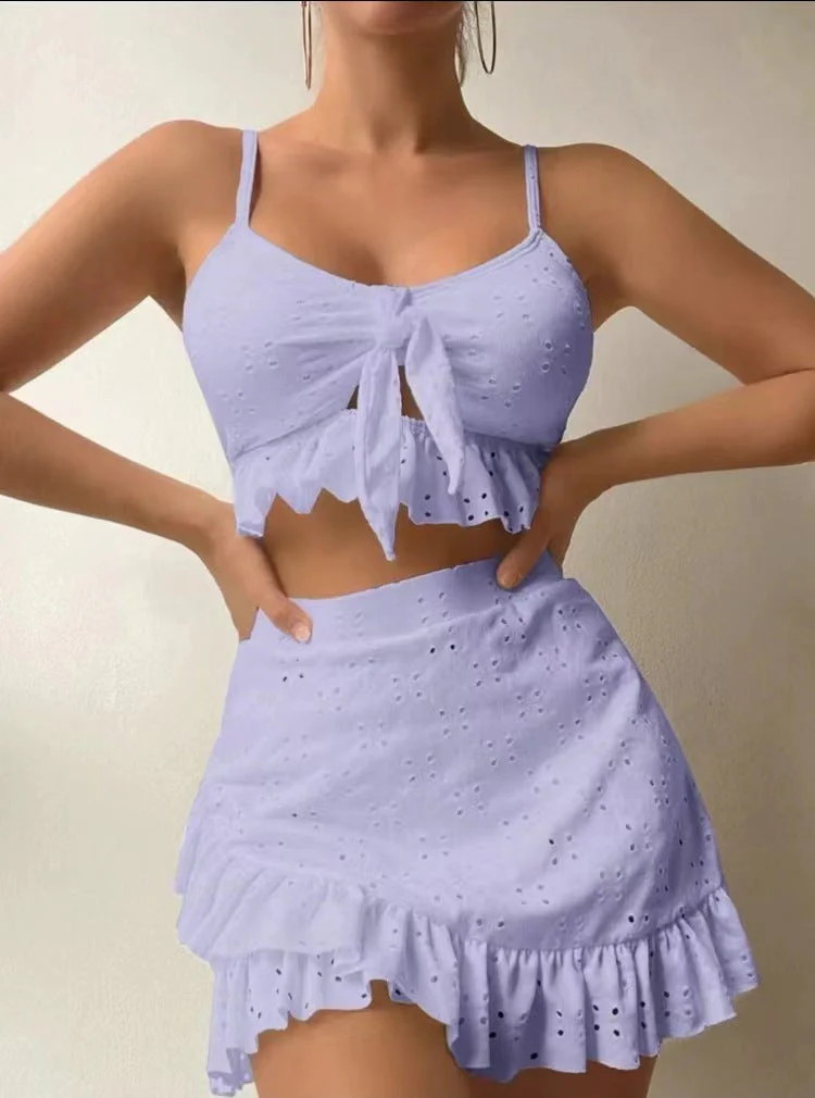 Saida Swim Set | Stylish 3-Piece Ruffle Swim Set - Image 4