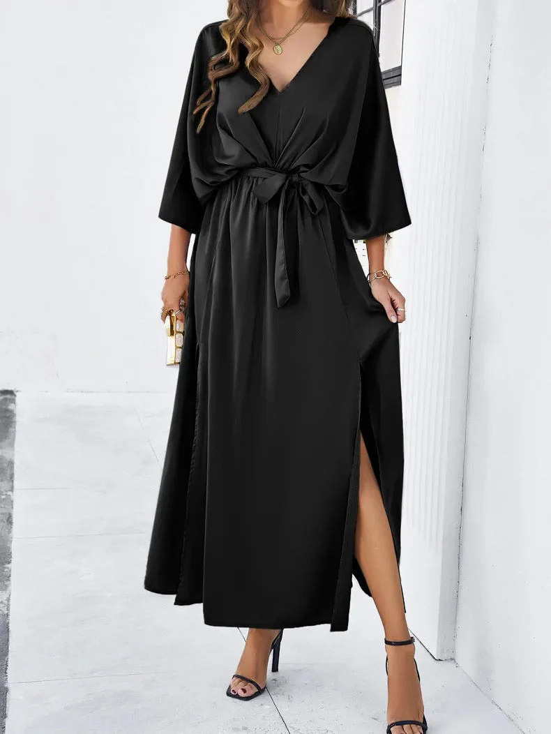 Sarahna Dress | Elegant V-Neck Midi Dress - Image 4