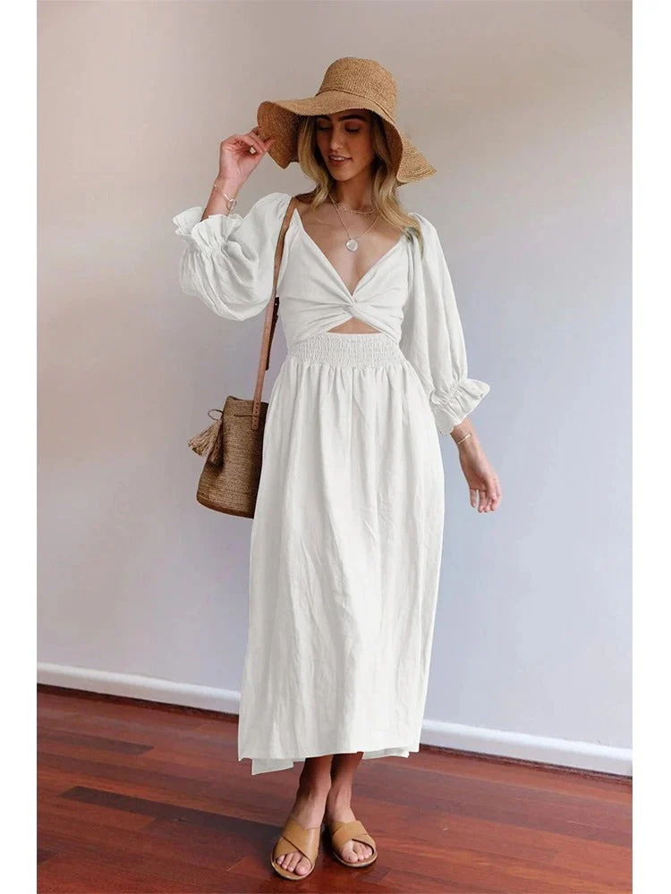 Saskia Elegant Boho Midi Dress | Versatile & Flowy Design - Image 3