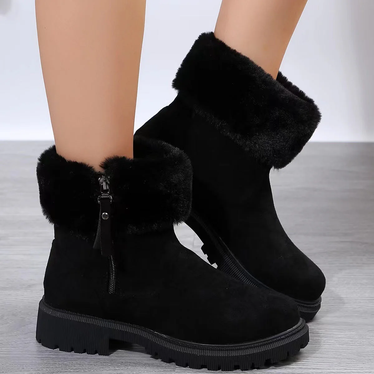 Sienna Ankle Boots | Fur Lined Chunky Sole Ankle Boots - Image 3