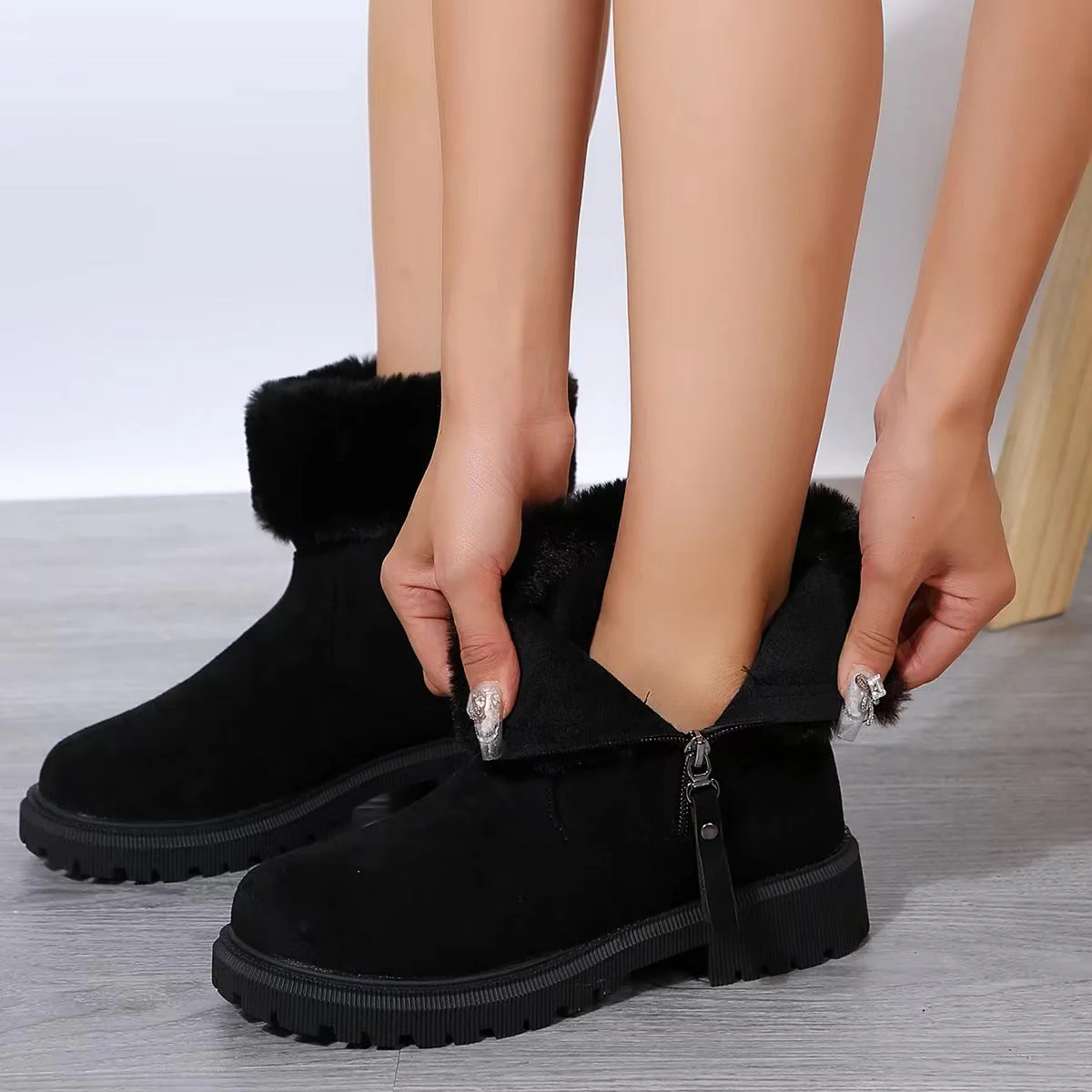 Sienna Ankle Boots | Fur Lined Chunky Sole Ankle Boots - Image 4