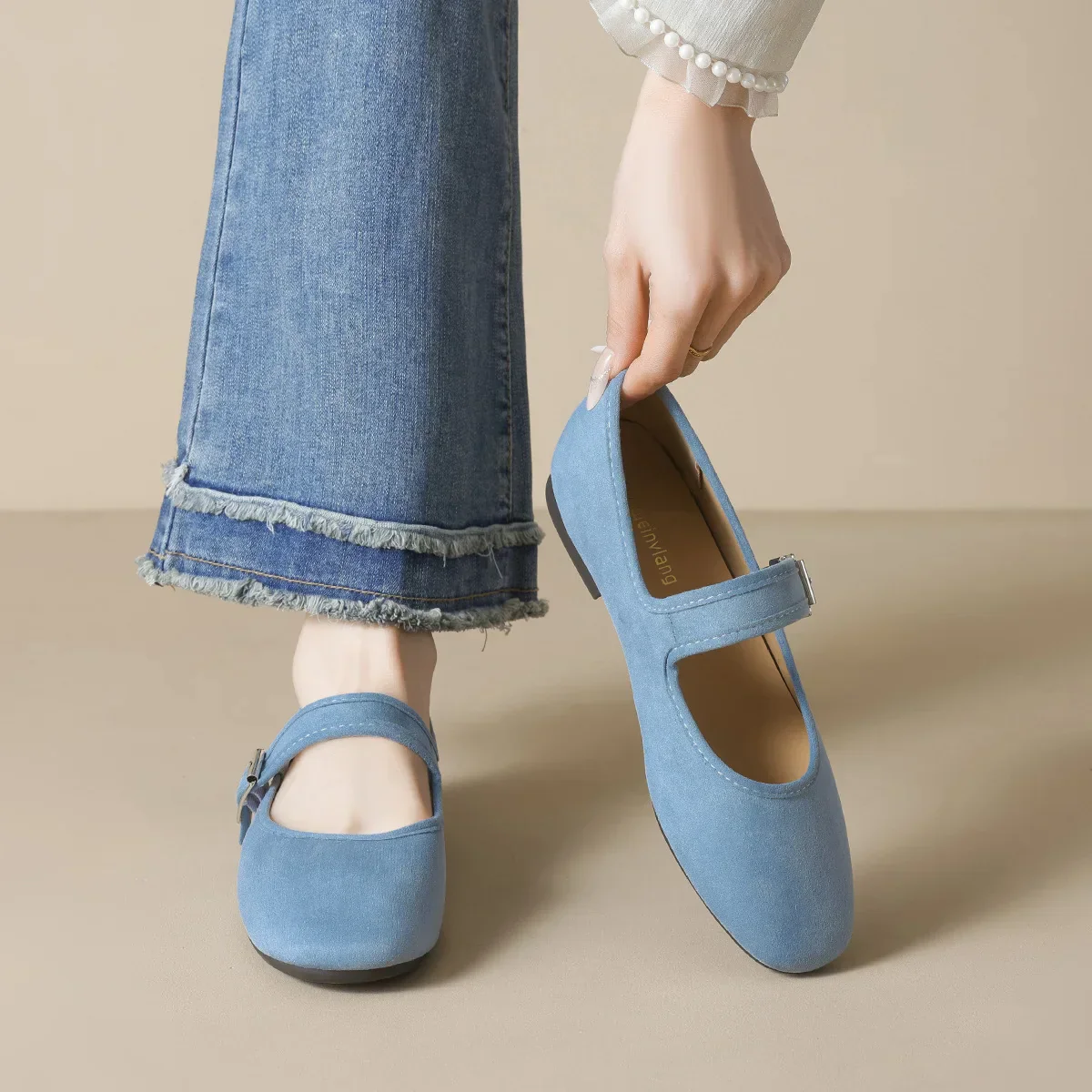 Sienna Flat Mary Janes | Buckled Strap Round Toe Mary Janes - Image 2