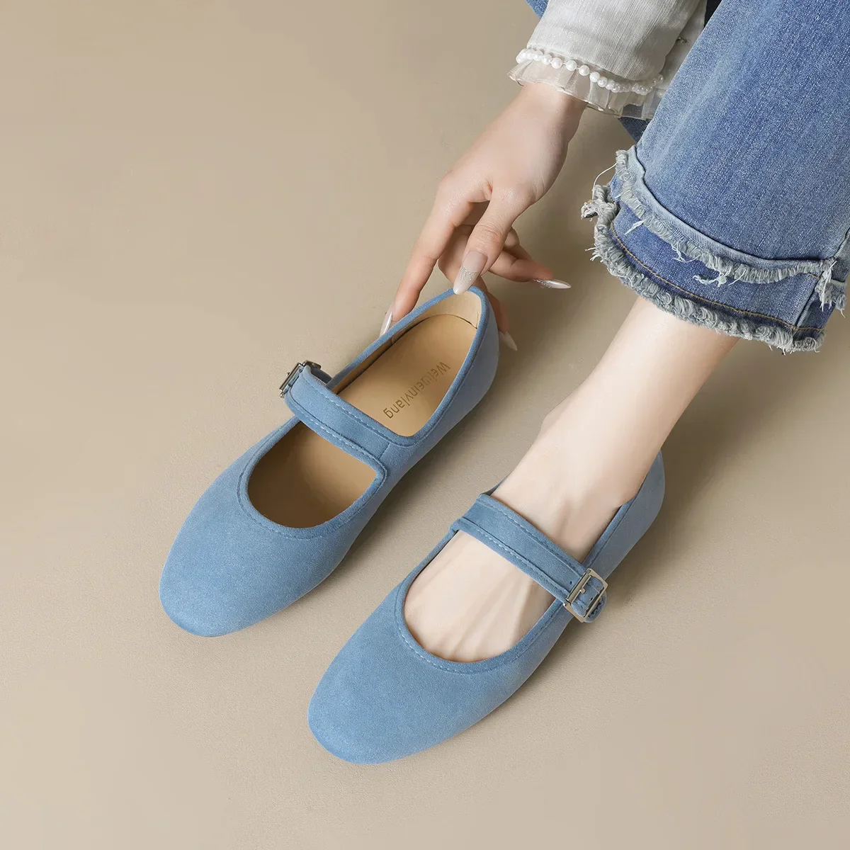 Sienna Flat Mary Janes | Buckled Strap Round Toe Mary Janes - Image 3