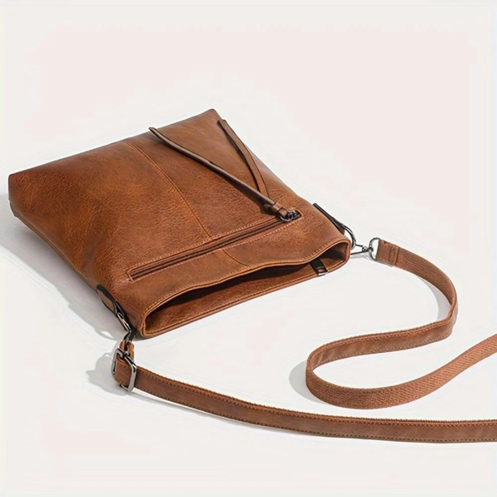 Sienna Slim Structured Crossbody Bag | Tassel Detail Silver Hardware Crossbody Bag - Image 6