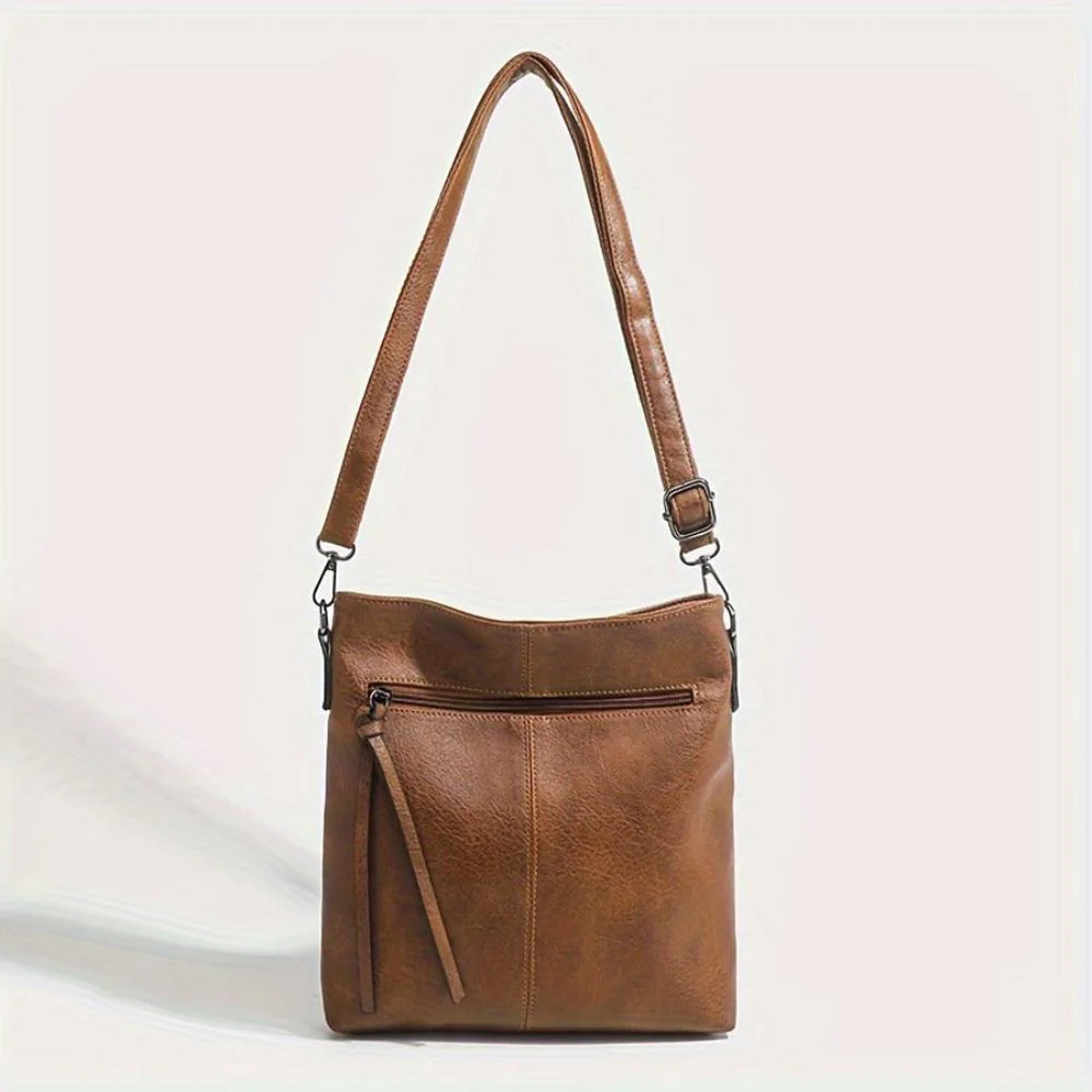 Sienna Slim Structured Crossbody Bag | Tassel Detail Silver Hardware Crossbody Bag - Image 7