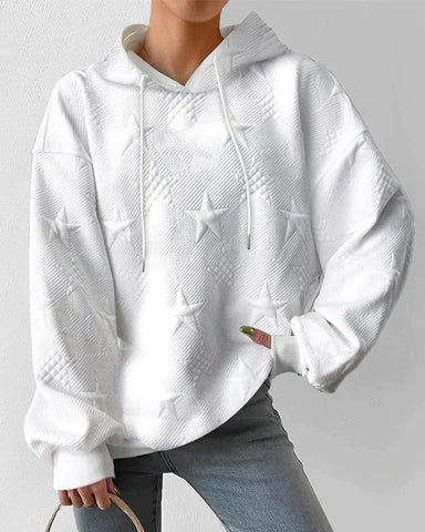 Sienna Oversized Hoodie | Star Print Drawstring Hoodie - Image 3