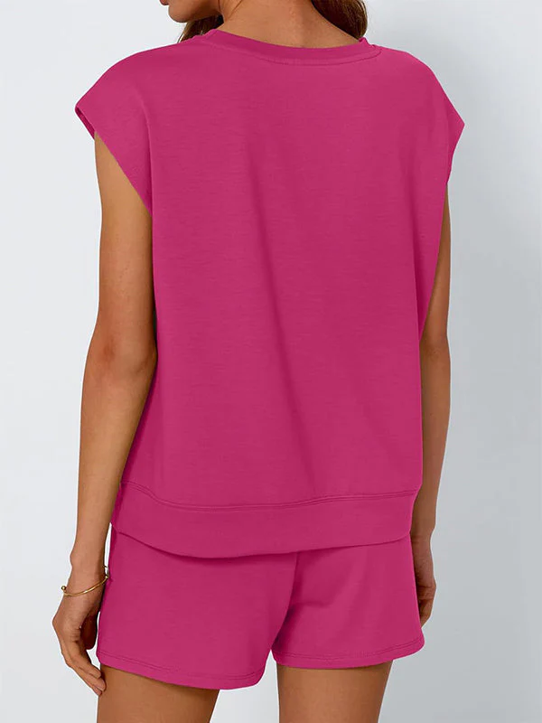 Sienna Relaxed Fit T-Shirt & Shorts Two-Piece Set | Dropped Shoulder Drawstring Waist Set - Image 7
