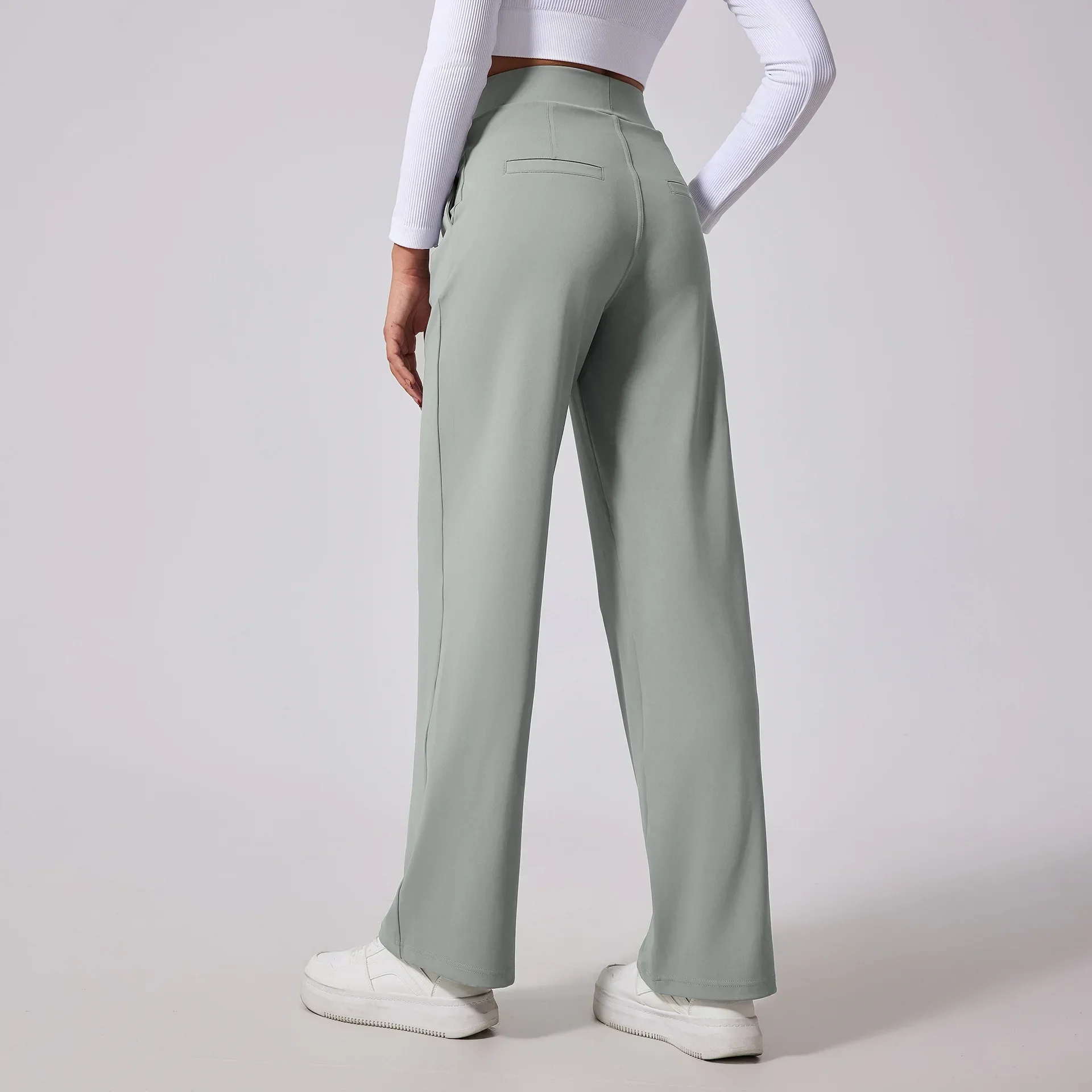 Sienna Wide Leg Slacks | Pleated High Waist Pockets Slacks - Image 2