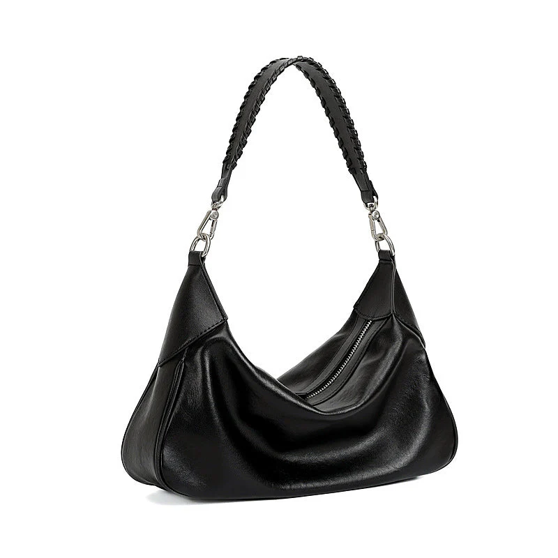 Sophia Hobo Silhouette Short-Handle Shoulder Bag | Braided Strap Silver-Tone Short-Handle Shoulder Bag - Image 10