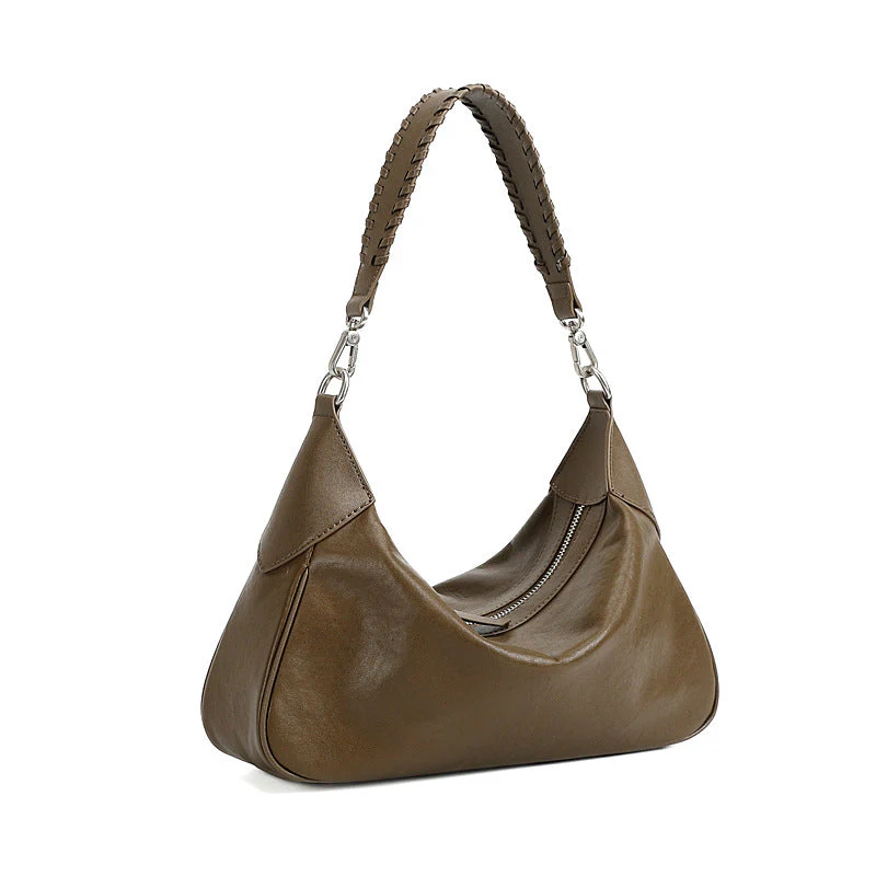 Sophia Hobo Silhouette Short-Handle Shoulder Bag | Braided Strap Silver-Tone Short-Handle Shoulder Bag - Image 11