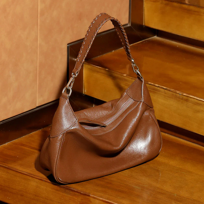 Sophia Hobo Silhouette Short-Handle Shoulder Bag | Braided Strap Silver-Tone Short-Handle Shoulder Bag - Image 6