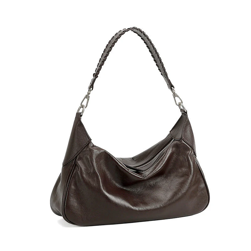 Sophia Hobo Silhouette Short-Handle Shoulder Bag | Braided Strap Silver-Tone Short-Handle Shoulder Bag - Image 7