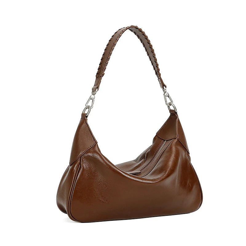 Sophia Hobo Silhouette Short-Handle Shoulder Bag | Braided Strap Silver-Tone Short-Handle Shoulder Bag - Image 8