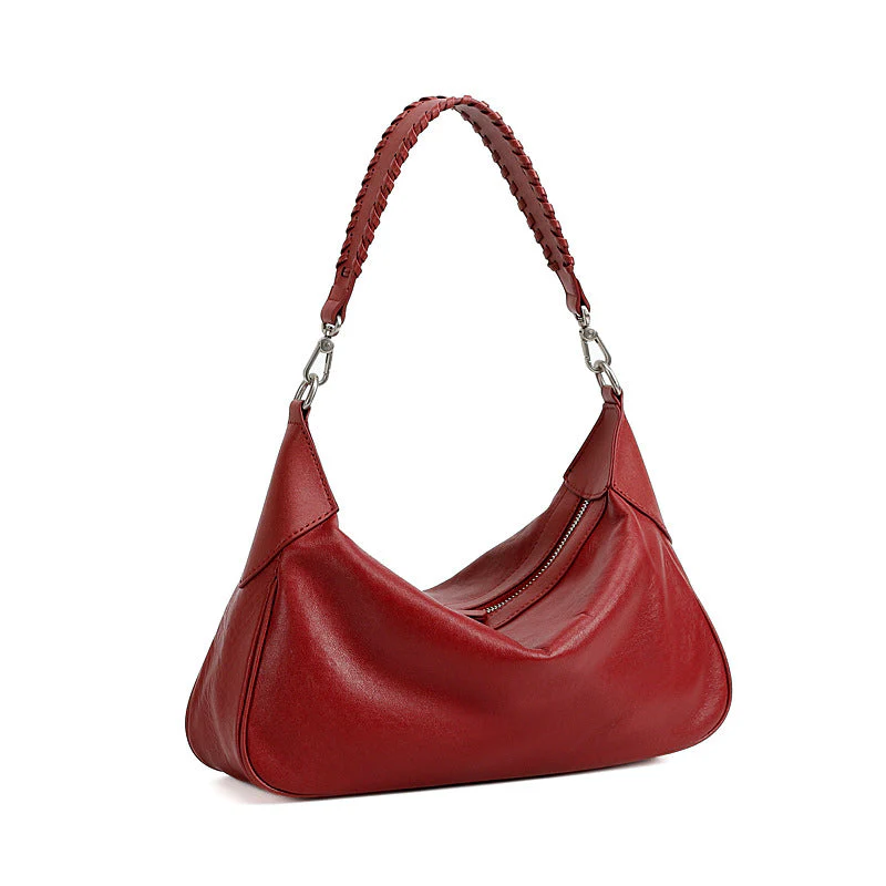 Sophia Hobo Silhouette Short-Handle Shoulder Bag | Braided Strap Silver-Tone Short-Handle Shoulder Bag - Image 9