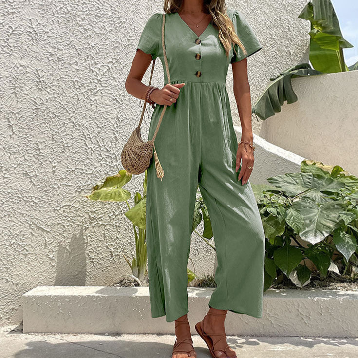 Stella Jumpsuit | Wide-Leg Linen Blend - Image 3