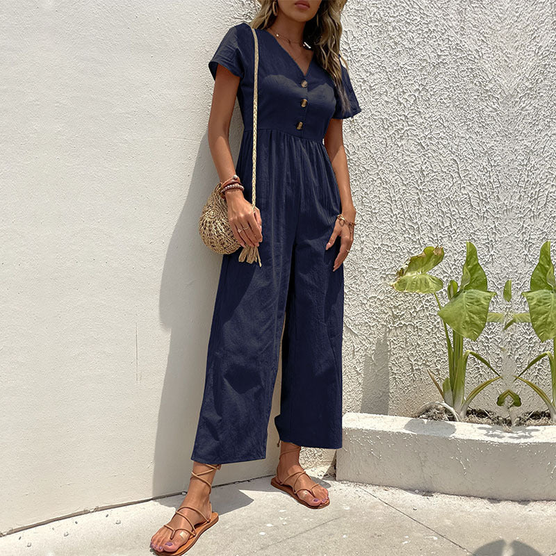 Stella Jumpsuit | Wide-Leg Linen Blend - Image 4