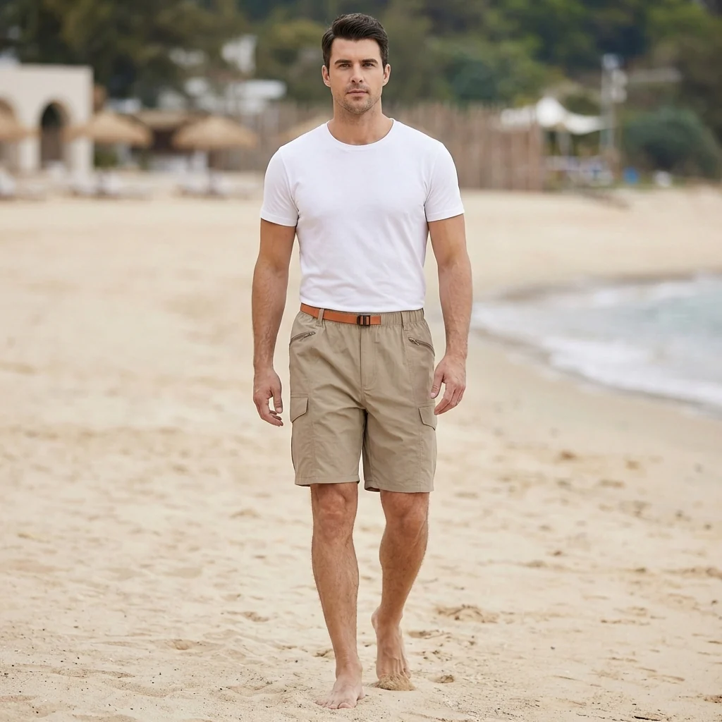Theodore Loose Fit Shorts | Cargo Pockets Buckle Closure Shorts - Image 2