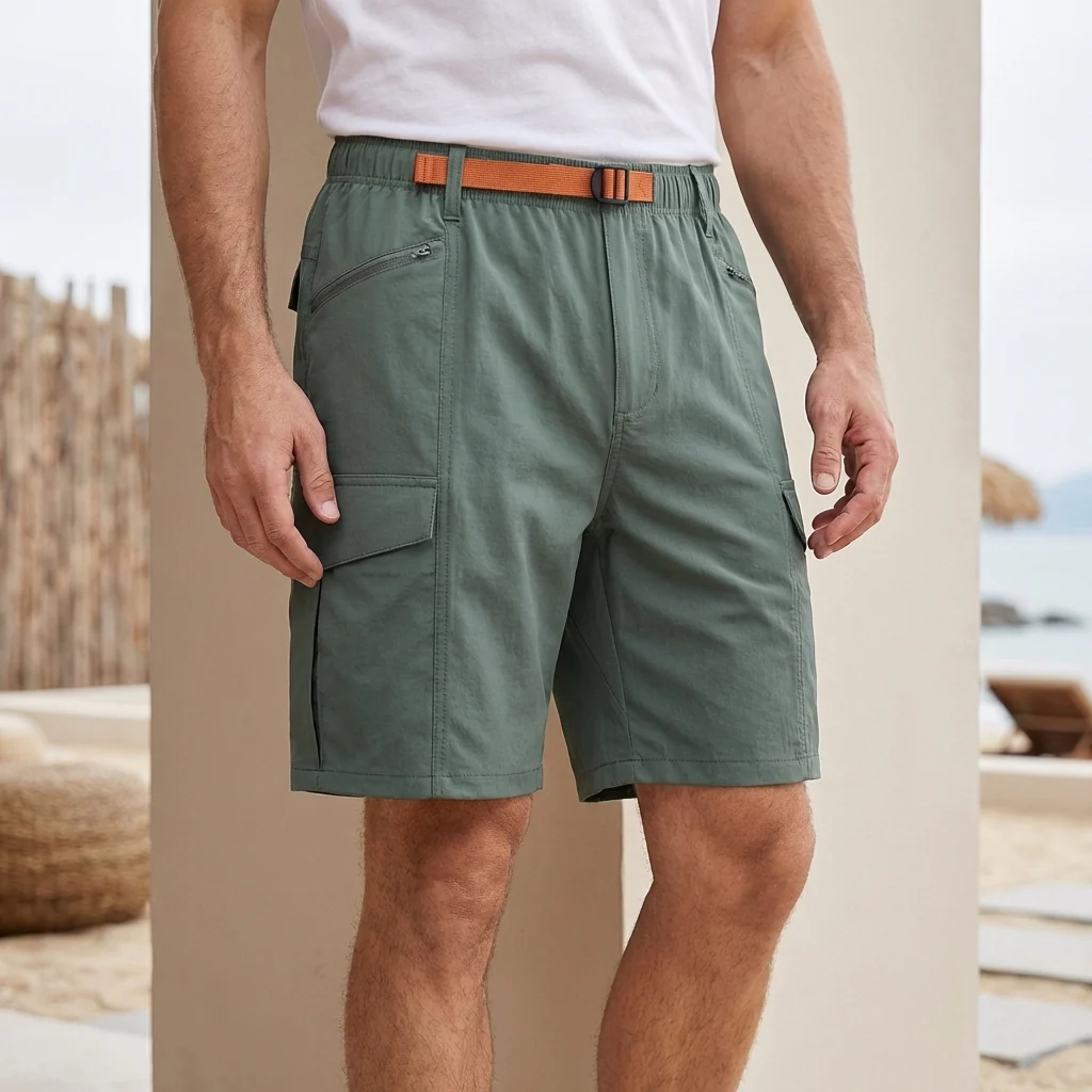 Theodore Loose Fit Shorts | Cargo Pockets Buckle Closure Shorts - Image 3