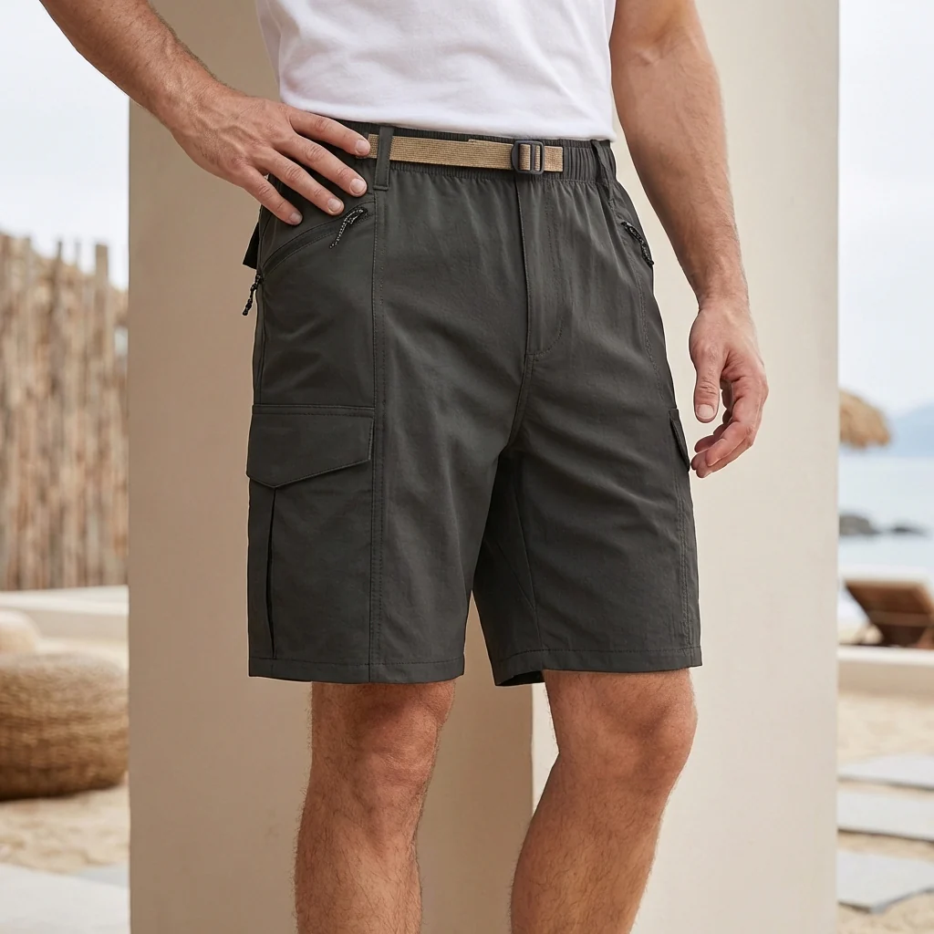 Theodore Loose Fit Shorts | Cargo Pockets Buckle Closure Shorts - Image 6