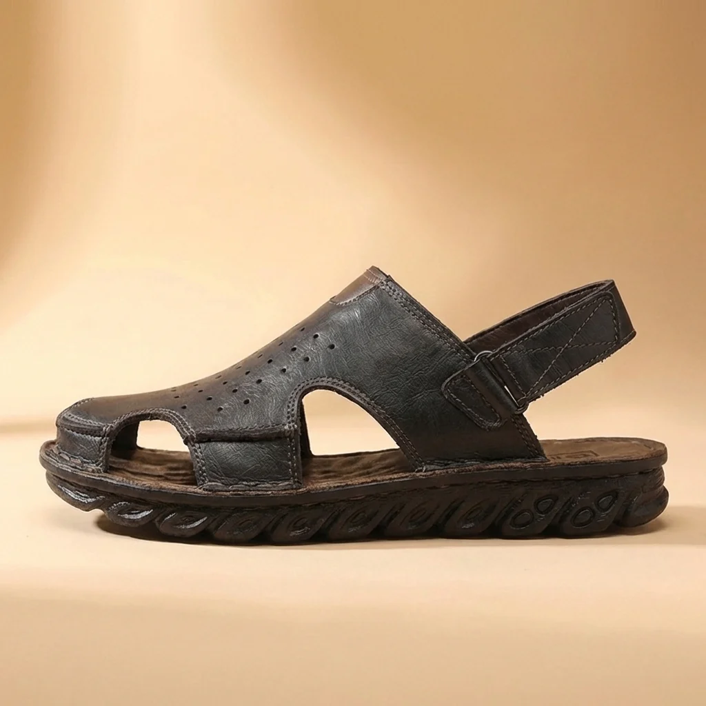 Theodore Orthopedic Closed-Toe Sandals | Perforated Cut-Out Sandals - Image 4